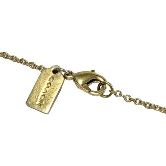 Auth COACH - Gold Light Pink Hardware Rhinestones Necklace - Picture 4 of 4